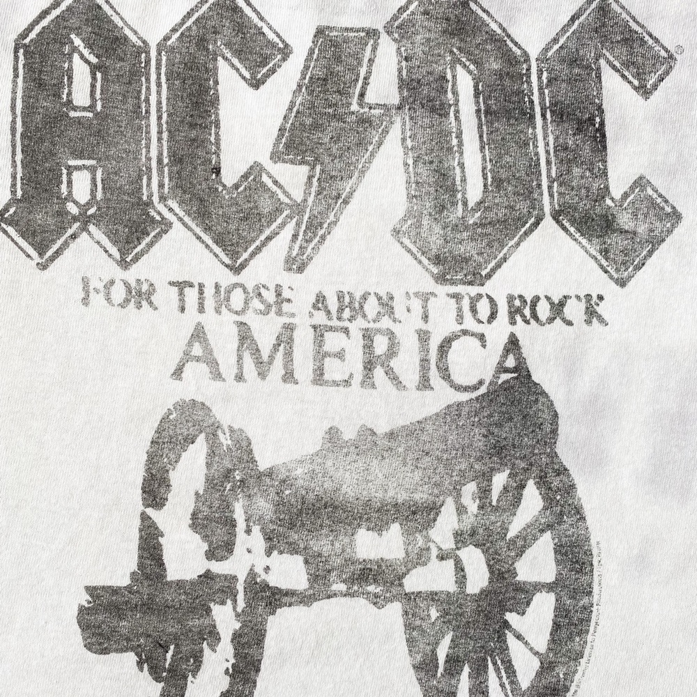 AC/DC Distressed ‘For Those About to Rock’ Crop - Picture 2 of 2